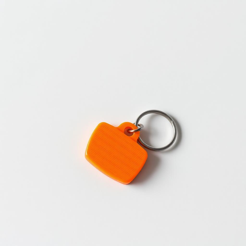 Orange 3D-printed custom name keychain